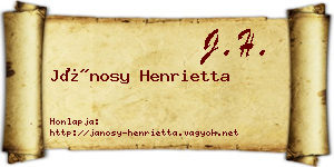 Jánosy Henrietta névjegykártya