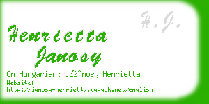 henrietta janosy business card